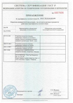 2011.11.23 Отрадный - Приложение к сертификату Устройства поворотно-откидные, поворотные, откидные. ГОСТ 30777-2012